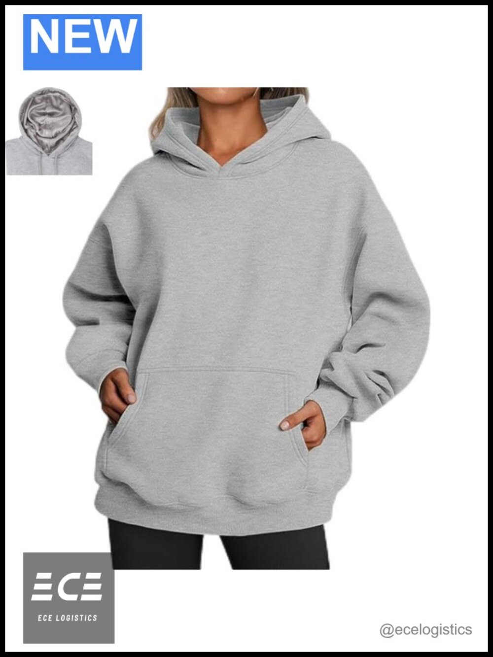 Satin Lined Oversized Hoodie Drop Shoulder Sweatshirt Curly Hair Frizz Free